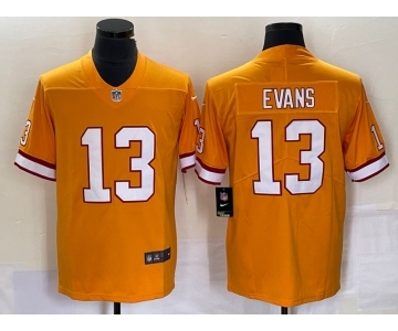 Men's Tampa Bay Buccaneers #13 Mike Evans Yellow Throwback Limited Stitched Jersey
