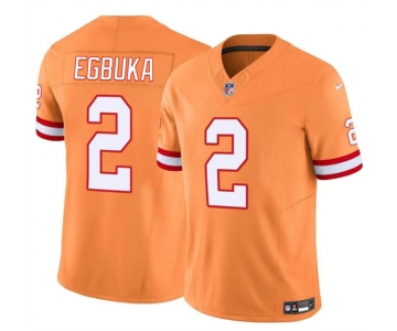 Men's Tampa Bay Buccaneers #2 Emeka Egbuka Orange 2025 Draft F.U.S.E. Throwback Limited Football Stitched Jersey