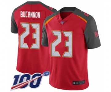 Men's Tampa Bay Buccaneers #23 Deone Bucannon Red Team Color Vapor Untouchable Limited Player 100th Season Football Jersey