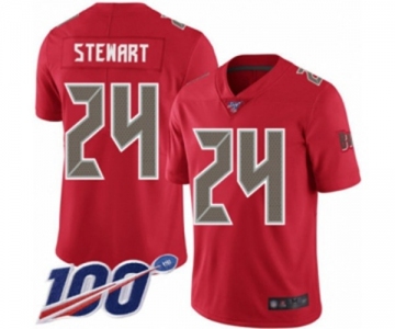 Men's Tampa Bay Buccaneers #24 Darian Stewart Limited Red Rush Vapor Untouchable 100th Season Football Jersey