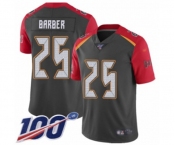Men's Tampa Bay Buccaneers #25 Peyton Barber Limited Gray Inverted Legend 100th Season Football Jersey