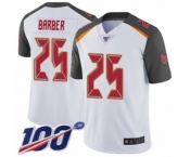 Men's Tampa Bay Buccaneers #25 Peyton Barber White Vapor Untouchable Limited Player 100th Season Football Jersey