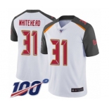 Men's Tampa Bay Buccaneers #31 Jordan Whitehead White Vapor Untouchable Limited Player 100th Season Football Jersey