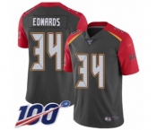 Men's Tampa Bay Buccaneers #34 Mike Edwards Limited Gray Inverted Legend 100th Season Football Jersey Men's Tampa Bay Buccaneers #34 Mike Edwards Limited Gray Inverted Legend 100th Season Football Jersey