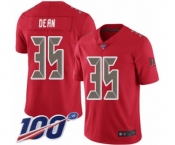 Men's Tampa Bay Buccaneers #35 Jamel Dean Limited Red Rush Vapor Untouchable 100th Season Football Jersey Men's Tampa Bay Buccaneers #35 Jamel Dean Limited Red Rush Vapor Untouchable 100th Season Football Jersey