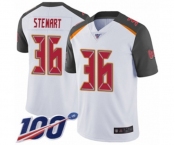 Men's Tampa Bay Buccaneers #36 M.J. Stewart White Vapor Untouchable Limited Player 100th Season Football Jersey Men's Tampa Bay Buccaneers #36 M.J. Stewart White Vapor Untouchable Limited Player 100th Season Football Jersey