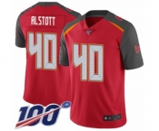 Men's Tampa Bay Buccaneers #40 Mike Alstott Red Team Color Vapor Untouchable Limited Player 100th Season Football Jersey Men's Tampa Bay Buccaneers #40 Mike Alstott Red Team Color Vapor Untouchable Limited Player 100th Season Football Jersey