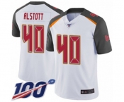 Men's Tampa Bay Buccaneers #40 Mike Alstott White Vapor Untouchable Limited Player 100th Season Football Jersey Men's Tampa Bay Buccaneers #40 Mike Alstott White Vapor Untouchable Limited Player 100th Season Football Jersey