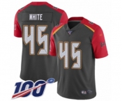 Men's Tampa Bay Buccaneers #45 Devin White Limited Gray Inverted Legend 100th Season Football Jersey Men's Tampa Bay Buccaneers #45 Devin White Limited Gray Inverted Legend 100th Season Football Jersey