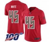 Men's Tampa Bay Buccaneers #45 Devin White Limited Red Rush Vapor Untouchable 100th Season Football Jersey Men's Tampa Bay Buccaneers #45 Devin White Limited Red Rush Vapor Untouchable 100th Season Football Jersey
