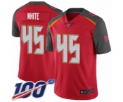 Men's Tampa Bay Buccaneers #45 Devin White Red Team Color Vapor Untouchable Limited Player 100th Season Football Jersey Men's Tampa Bay Buccaneers #45 Devin White Red Team Color Vapor Untouchable Limited Player 100th Season Football Jersey