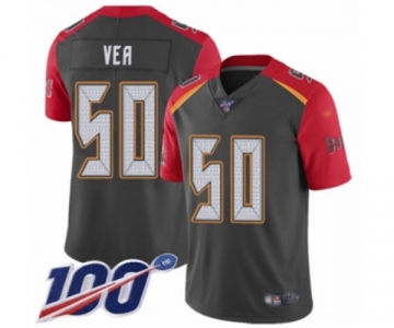 Men's Tampa Bay Buccaneers #50 Vita Vea Limited Gray Inverted Legend 100th Season Football Jersey