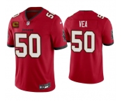 Men's Tampa Bay Buccaneers #50 Vita Vea Red 2026 With 4-Star C Patch Vapor Limited Football Stitched Jersey Men's Tampa Bay Buccaneers #50 Vita Vea Red 2026 With 4-Star C Patch Vapor Limited Football Stitched Jersey