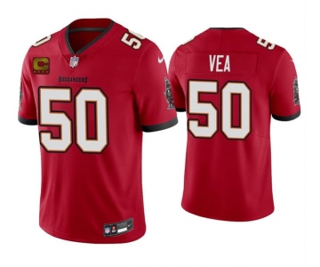 Men's Tampa Bay Buccaneers #50 Vita Vea Red 2026 With 4-Star C Patch Vapor Limited Football Stitched Jersey