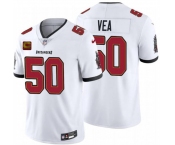 Men's Tampa Bay Buccaneers #50 Vita Vea White 2026 With 4-Star C Patch Vapor Limited Football Stitched Jersey Men's Tampa Bay Buccaneers #50 Vita Vea White 2026 With 4-Star C Patch Vapor Limited Football Stitched Jersey