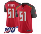 Men's Tampa Bay Buccaneers #51 Kendell Beckwith Red Team Color Vapor Untouchable Limited Player 100th Season Football Jersey