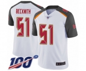 Men's Tampa Bay Buccaneers #51 Kendell Beckwith White Vapor Untouchable Limited Player 100th Season Football Jersey