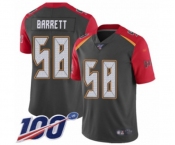 Men's Tampa Bay Buccaneers #58 Shaquil Barrett Limited Gray Inverted Legend 100th Season Football Jersey Men's Tampa Bay Buccaneers #58 Shaquil Barrett Limited Gray Inverted Legend 100th Season Football Jersey