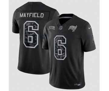 Men's Tampa Bay Buccaneers #6 Baker Mayfield Black 2026 F.U.S.E. Salute to Service Limited Football Stitched Jersey