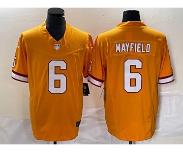 Men's Tampa Bay Buccaneers #6 Baker Mayfield Orange 2023 F.U.S.E.  Throwback Limited Stitched Jersey