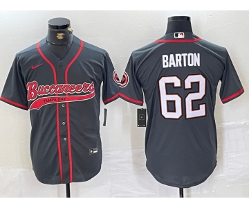 Men's Tampa Bay Buccaneers #62 Graham Barton Grey Cool Base Stitched Baseball Jersey