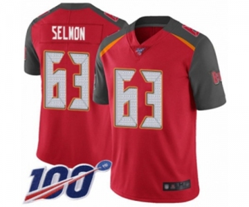 Men's Tampa Bay Buccaneers #63 Lee Roy Selmon Red Team Color Vapor Untouchable Limited Player 100th Season Football Jersey