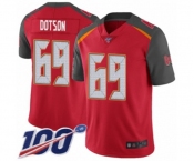 Men's Tampa Bay Buccaneers #69 Demar Dotson Red Team Color Vapor Untouchable Limited Player 100th Season Football Jersey Men's Tampa Bay Buccaneers #69 Demar Dotson Red Team Color Vapor Untouchable Limited Player 100th Season Football Jersey