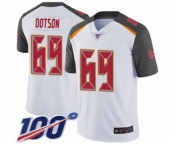 Men's Tampa Bay Buccaneers #69 Demar Dotson White Vapor Untouchable Limited Player 100th Season Football Jersey Men's Tampa Bay Buccaneers #69 Demar Dotson White Vapor Untouchable Limited Player 100th Season Football Jersey