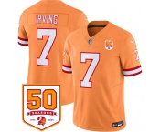 Men's Tampa Bay Buccaneers #7 Bucky Irving Orange 2025 F.U.S.E. 50th Anniversary Patch Vapor Untouchable Limited Football Stitched Jersey