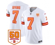 Men's Tampa Bay Buccaneers #7 Bucky Irving White 2025 F.U.S.E. 50th Anniversary Patch Vapor Untouchable Limited Football Stitched Jersey