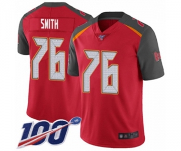 Men's Tampa Bay Buccaneers #76 Donovan Smith Red Team Color Vapor Untouchable Limited Player 100th Season Football Jersey