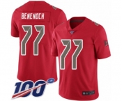 Men's Tampa Bay Buccaneers #77 Caleb Benenoch Limited Red Rush Vapor Untouchable 100th Season Football Jersey Men's Tampa Bay Buccaneers #77 Caleb Benenoch Limited Red Rush Vapor Untouchable 100th Season Football Jersey