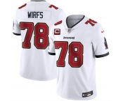 Men's Tampa Bay Buccaneers #78 Tristan Wirfs White 2026 With 4-Star C Patch Vapor Limited Football Stitched Jersey Men's Tampa Bay Buccaneers #78 Tristan Wirfs White 2026 With 4-Star C Patch Vapor Limited Football Stitched Jersey