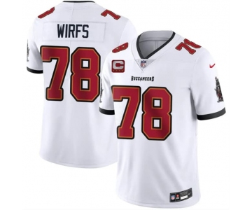 Men's Tampa Bay Buccaneers #78 Tristan Wirfs White 2026 With 4-Star C Patch Vapor Limited Football Stitched Jersey