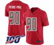 Men's Tampa Bay Buccaneers #90 Jason Pierre-Paul Limited Red Rush Vapor Untouchable 100th Season Football Jersey Men's Tampa Bay Buccaneers #90 Jason Pierre-Paul Limited Red Rush Vapor Untouchable 100th Season Football Jersey