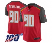 Men's Tampa Bay Buccaneers #90 Jason Pierre-Paul Red Team Color Vapor Untouchable Limited Player 100th Season Football Jersey Men's Tampa Bay Buccaneers #90 Jason Pierre-Paul Red Team Color Vapor Untouchable Limited Player 100th Season Football Jersey