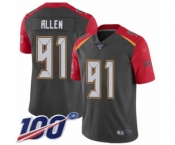 Men's Tampa Bay Buccaneers #91 Beau Allen Limited Gray Inverted Legend 100th Season Football Jersey Men's Tampa Bay Buccaneers #91 Beau Allen Limited Gray Inverted Legend 100th Season Football Jersey