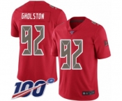 Men's Tampa Bay Buccaneers #92 William Gholston Limited Red Rush Vapor Untouchable 100th Season Football Jersey Men's Tampa Bay Buccaneers #92 William Gholston Limited Red Rush Vapor Untouchable 100th Season Football Jersey