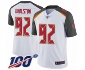 Men's Tampa Bay Buccaneers #92 William Gholston White Vapor Untouchable Limited Player 100th Season Football Jersey Men's Tampa Bay Buccaneers #92 William Gholston White Vapor Untouchable Limited Player 100th Season Football Jersey