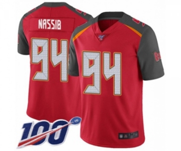 Men's Tampa Bay Buccaneers #94 Carl Nassib Red Team Color Vapor Untouchable Limited Player 100th Season Football Jersey
