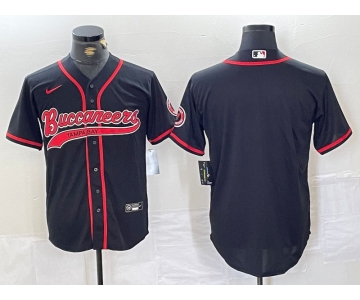 Men's Tampa Bay Buccaneers Blank Black Cool Base Stitched Baseball Jersey