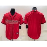 Men's Tampa Bay Buccaneers Blank Red Stitched Cool Base Nike Baseball Jersey