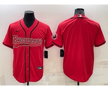 Men's Tampa Bay Buccaneers Blank Red Stitched Cool Base Nike Baseball Jersey
