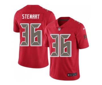 Nike Tampa Bay Buccaneers #36 M.J. Stewart Red Men Stitched NFL Limited Rush Jersey