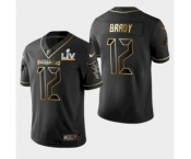 Tampa Bay Buccaneers  #12 Tom Brady Black Golden Jersey 2021 Super Bowl LV