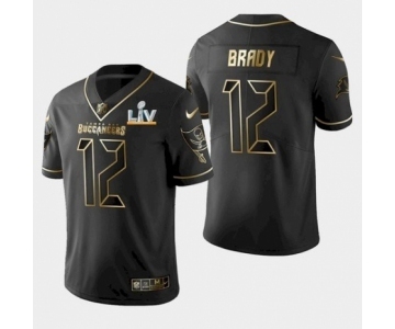 Tampa Bay Buccaneers  #12 Tom Brady Black Golden Jersey 2021 Super Bowl LV