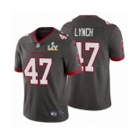 Tampa Bay Buccaneers #47 John Lynch Pewter 2021 Super Bowl LV Jersey