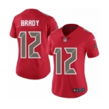 Women's Tampa Bay Buccaneers #12 Tom Brady Limited Red Rush Vapor Untouchable Football Jersey