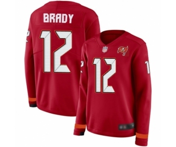 Women's Tampa Bay Buccaneers #12 Tom Brady Limited Red Therma Long Sleeve Football Jersey