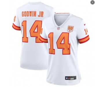 Womens Tampa Bay Buccaneers #14 Chris Godwin Nike White 50th Season F.U.S.E. Limite